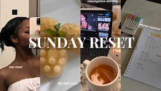 SUNDAY RESET  DIY hair care meal prep trying to stay organized amp more [upl. by Griselda]