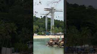 20240420 Siloso Beach Sentosa Island Singapore View from Small Barrier Island [upl. by Hatti]