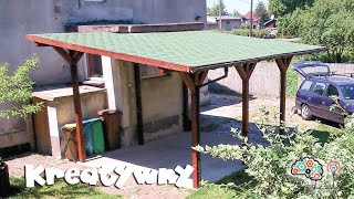 Budowa wiaty jednostanowiskowej  How to Build a Wooden Carport DIY 4 [upl. by Laekcim274]