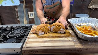 Deboned chicken stuffed with crawfish boudin [upl. by Atinav]