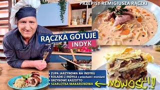 Rączka gotuje zupa jarzynowa na indyku rolada z indyka z grzybowym kaszotto szarlotka makaronowa [upl. by Lednek]