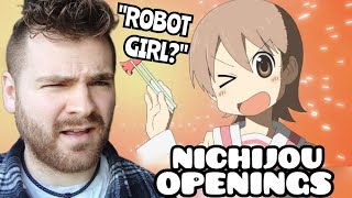 First Time Reacting to quotNICHIJOU Openings amp Endings 12quot  New Anime Fan [upl. by Giliane]