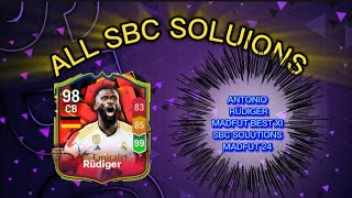 ANTONIO RUDIGER 98 RATED ALL 18 MADFUT SOLUTIONS  MADFUT BEST X1 SBC SOLUTION  MADFUT 24 [upl. by Lienaj863]