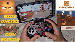 Tutorial como jugar Hide Online  Hunters vs Props con mando para celular [upl. by Ydnam16]