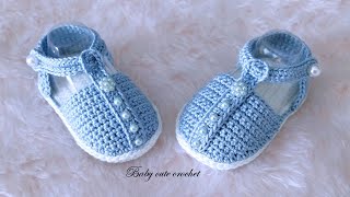 Sandalias alpargatas tejidas a crochet para bebé crochet baby sandals [upl. by Ecyle]