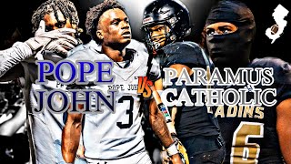 NJ FOOTBALL SHOOTOUT GOES DOWN TO THE WIRE🔥🔥 Paramus Catholic vs Pope John  CRAZY ENDING 🏈😱 [upl. by Nednil]