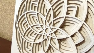 Scroll saw fretwork project  floral ornament [upl. by Enamrej649]