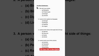 One word Substitutions for adre adre mocktest grade4 [upl. by Grunberg569]