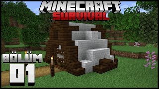 TEMEL İŞLER ve BAŞLANGIÇ ÇADIRI  ┇Minecraft Survival ▹Bölüm 01 [upl. by Zwick]