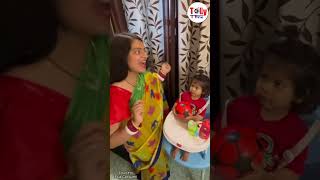 Actress Madhubani Goswami having fun with son Keshab  shorts [upl. by Aihsenyt]