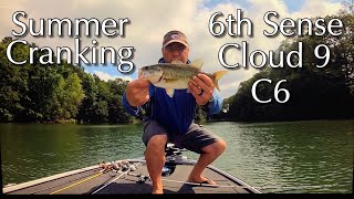 Summer Cranking 6th Sense Fishing Cloud 9 C6 at Lake Hartwell Bass Fishing [upl. by Notsnarc690]