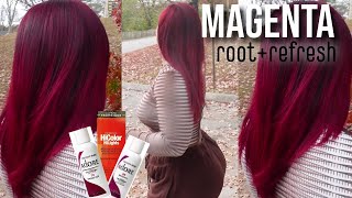 Refresh Red Hair amp ROOT TOUCH UP  LOREAL HICOLOR HIGHLIGHTS MAGENTA  Adore Magenta  Raging Red [upl. by Yme]