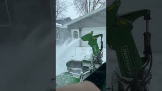 Normand Hybrid 82 Driveway Snow Removal On John Deere 4052r [upl. by Nerrag]