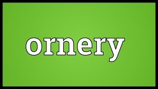 Ornery Meaning [upl. by Evers]