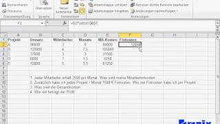 Excel Grundlagen Lösung zu Zweite Übung zu Absolute Zellbezüge in Excel [upl. by Rancell]