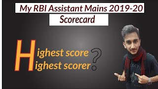 RBI ASSISTANT MAINS SCORECARD 201920  Analysis  By Piyush Agarwal [upl. by Fillbert]