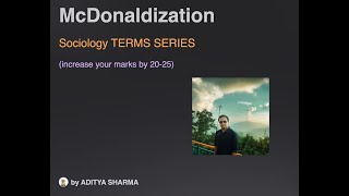 McDonaldization  Application in PYQ  Sociology Term series  Aditya sir [upl. by Antsirhc]