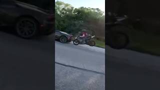 Biker Rear Ends Expensive Lamborghini  ​⁠Phantomrides motorcycle fyp crash [upl. by Esorlatsyrc]