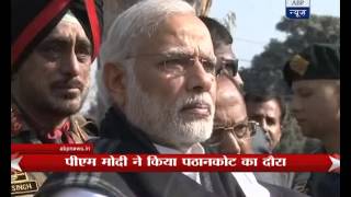 Pathankot Attack PM Modi visits the air force base [upl. by Crisey]