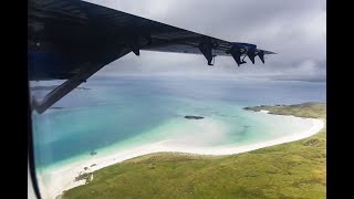 Isle of Barra beach landing with Loganair [upl. by Htidirem545]