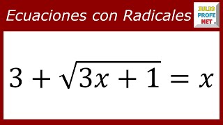 ECUACIONES CON RADICALES  Ejercicio 2 [upl. by Edahsalof]