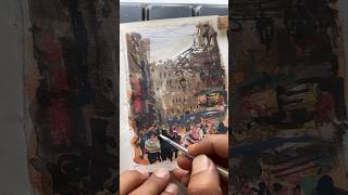 Watercolor Streetscape Magic shorts watercolorpainting watercolortutorial [upl. by Aidul]