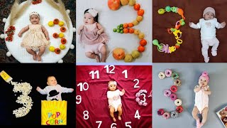 Three months baby photoshoot Ideas at home3 months baby theme videogudusactivitieschannel6398 [upl. by Hollah]