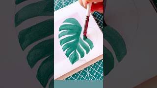 Leaf painting technique art painting shorts [upl. by Llesirg922]