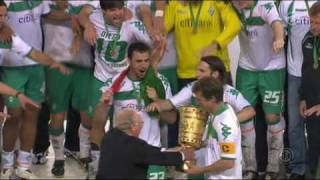 DFBPokalfinale in Berlin 2009 Werder Bremen  Bayer Leverkusen Siegesfeier Bremens [upl. by Artenek]