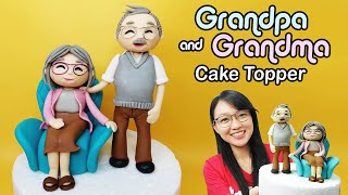 Grandma amp Grandpa Cake Topper  Grandma Cake  Granny Cake  Old Man Cake Topper Couple Cake topper [upl. by Llirred]