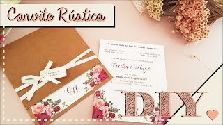 Como fazer Convite de Casamento Rústico DIY  Faça você mesmo  Tutoriais casamento [upl. by Leland]