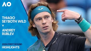 Thiago Seyboth Wild v Andrey Rublev Highlights  Australian Open 2024 First Round [upl. by Hammond]