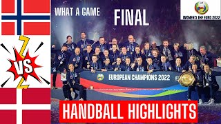 Denmark Vs Norway handball Highlights Final Womens EURO 2022 [upl. by Lebiralc]