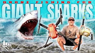 DRONE FISHING For MASSIVE SHARKS Almost Got Bit [upl. by Yhtommit]