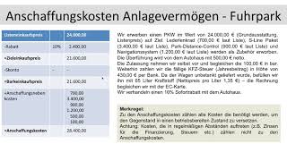 Anschaffungskosten Anschaffungsnebenkosten Fuhrpark inkl Buchungen Anlagevermögen FOS  BOS [upl. by Pelagias170]