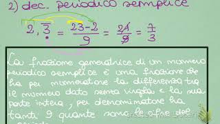 Frazione generatrice di un numero decimale ed ESERCIZI [upl. by Dustie418]