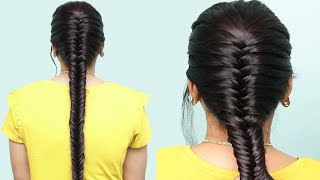 How to Make Fishtail Braid Hairstyles  Easy Braided Hairstyles  Party Hairstyles Tutorials [upl. by Beverley]