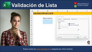 3 Opciones para validación de lista en Excel [upl. by Shushan]