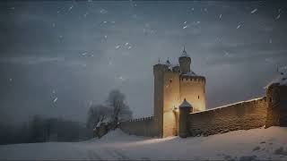 Sounds of Winter Night Near the Walls of the Old Castle Snowstorm and Howling Winds for Sleeping [upl. by Boot753]