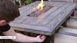 Belham Living Silba 7 Piece Envirostone Fire Pit Patio Dining Set  Product Review Video [upl. by Townie947]