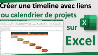 Créer rapidement une timeline ou un calendrier de projet sur Excel avec liens [upl. by Arlie]