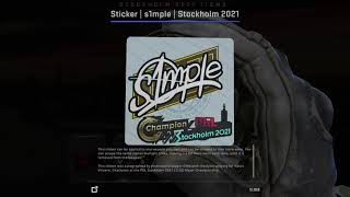 CSGO Sticker s1mple  Stockholm 2021 Champions Autograph Capsule [upl. by Layor]