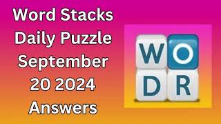 Word Stacks Daily Puzzle September 20 2024 Answers [upl. by Aenad148]