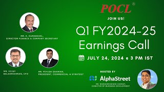 Pondy Oxides and Chemicals Ltd Q1 FY202425 Earnings Conference Call [upl. by Kleeman195]