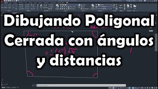 Topografía Dibujando Poligonal Cerrada con ángulos y distancias [upl. by Swanson751]