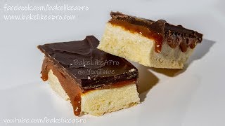 Millionaires Shortbread Bars Recipe Butter cookie with caramel and chocolate [upl. by Shelli]