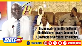 Discours de la famille de MCheiMbaye envers Amadou Ba ASow confirme le guide et tacle sévèrement [upl. by Gideon]