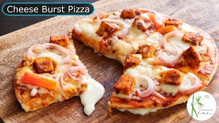 Cheese Burst Pizza using Ready Pizza Base  Spicy Paneer Cheese Burst PizzaThe Terrace Kitchen [upl. by Atiuqel]