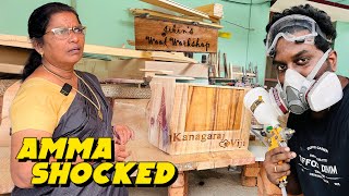 Amma Reaction 😰 On my Hard Work 🤔 Customised Teakwood Gifts [upl. by Bierman228]