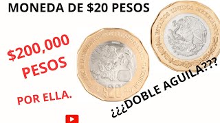 MONEDA CONMEMORATIVA 20 PESOS 200000 ¿DOS AGUILAS [upl. by Aelegna]